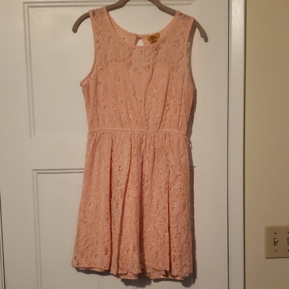 Spring Pink Lace Dress